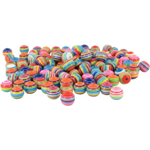 Sachet d'environ 200 perles rondes multicolores, diamètre 12 mm