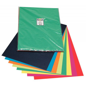 Paquet de 40 feuilles Cartador 50x32.5cm 270g 8 couleurs assorties ( jaune, orange, rouge, rose, bleu, vert clair, vert billard, noir )