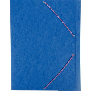 Chemise 3 rabats à élastiques bleu carte lustrée 7/10 ème format A3: 29,7x42 cm