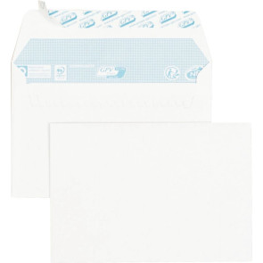 Paquet de 100 enveloppes blanches C6 114x160 75g/m² bande de protection