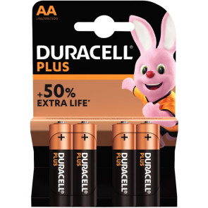 Blister de 4 piles 1.5 Volt alcaline LR06 PLUS à la marque Duracell