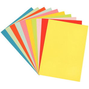 Paquet de 100 feuilles de papier couleur 160g format 24x32 cm 10 couleurs assorties