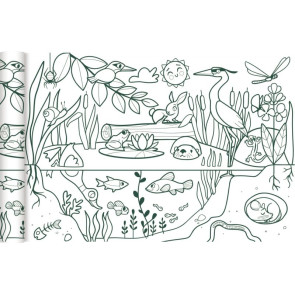 Rouleau fresque à colorier thème de l'écosystème