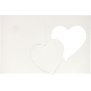 Lot de 10 cadres photo en carton blanc découpe forme coeur