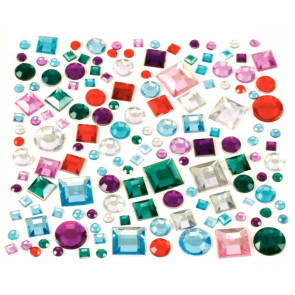 Sachet de 800 pierres décoratives en plastique à coller formes géométriques assorties