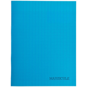 Piqûre 32 pages 17x22 cm, seyès 90g couverture en polypropylène bleu