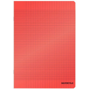 Piqûre 48 pages couverture polypropylène format 17x22 cm seyès coloris rouge