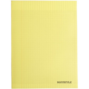 Piqûre 96 pages, couverture en polypropylène, format 24x32 cm, seyès, coloris jaune