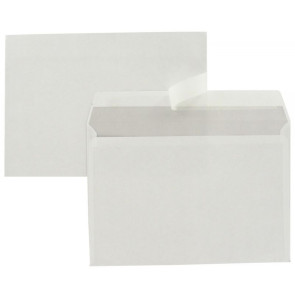 Boîte de 500 enveloppes blanches C5 162x229 80g/m² bande de protection