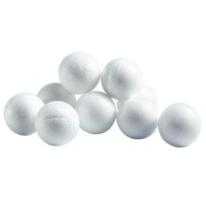Sachet de 10 boules polystyrène blanches 150 mm