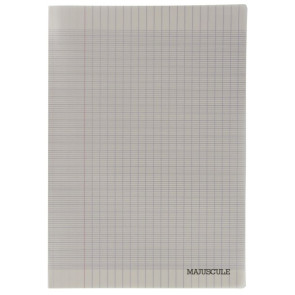 Piqûre 48 pages couverture polypropylène format 17x22 cm seyès coloris gris perle