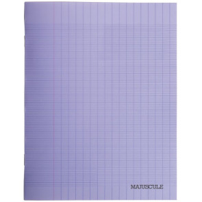 Piqûre 96 pages, couverture en polypropylène, format 24x32 cm, seyès, coloris violet