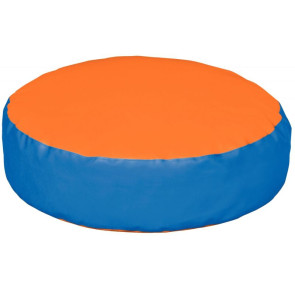 Pouf rond Diamètre 120x30cm bleu/orange
