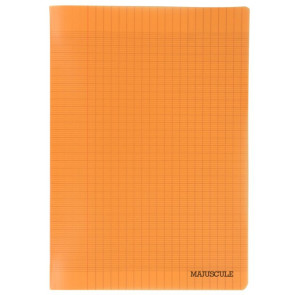 Piqûre 96 pages couverture polypropylène A4 seyes 90g Couverture :  orange